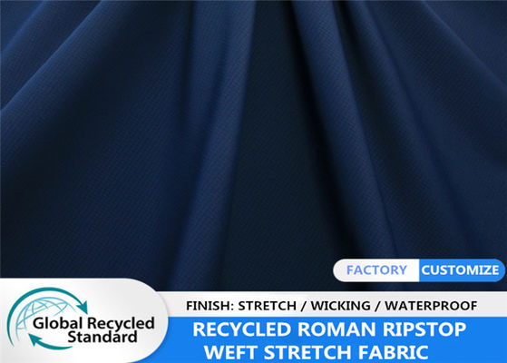 8020 Vải Polyester tái chế Sợi ngang Căng đàn hồi Ripstop Quần khô nhanh Câu cá Mặc vải